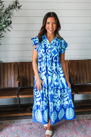 Striking Statement Midi • Blue Mix - FINAL SALE