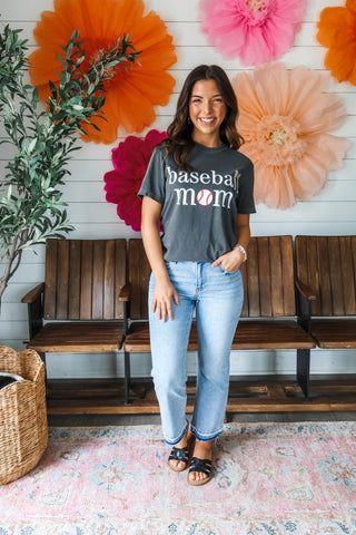 Baseball Mom Graphic Tee • Graphite