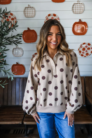 Lola Dotted Pullover • Tan