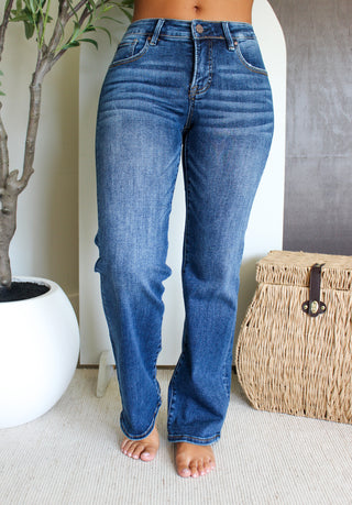 Marlowe Mid Rise Straight | Tummy Control • Dark Wash