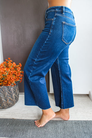 Robin Crop Wide Leg | Tummy Control • Dark Wash