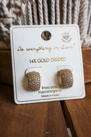 Make It Your Moment Pavé Earrings • Gold