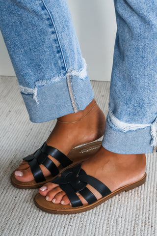 Kaia Braided Slide • Black