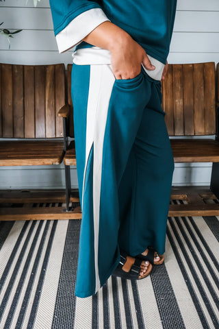 Leisure Lineup Pant Set • Teal Green