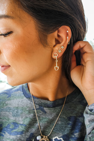 Buckle Up Dangle Earrings • Gold