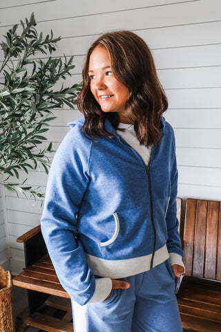 On Cloud Nine Pant Set • Heather Blue