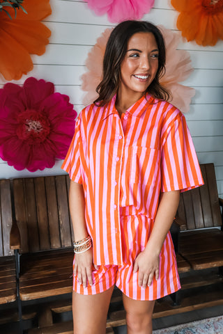 Summer Stripes Shorts • Pink/Orange