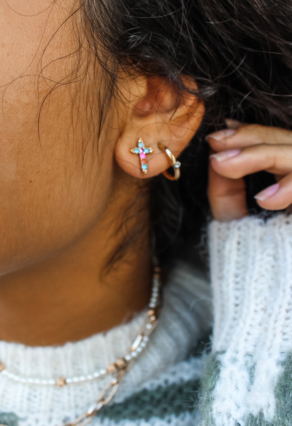 Joy Of Giving Cross Earrings • Multi