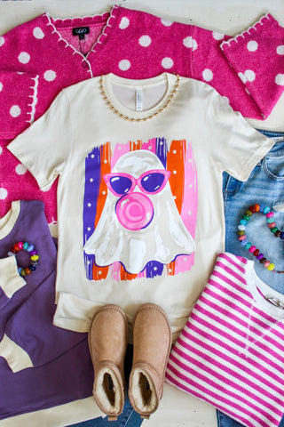 Boo & Bubbles Ghost Graphic Tee • Cream