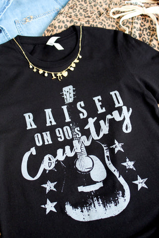 Raised On 90’s Country Graphic Tee • Black