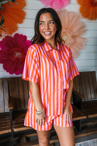 Summer Stripes Shirt • Pink/Orange