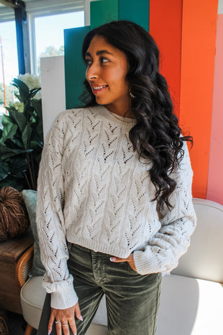 Cold Front Cable Sweater • Oatmeal - FINAL SALE