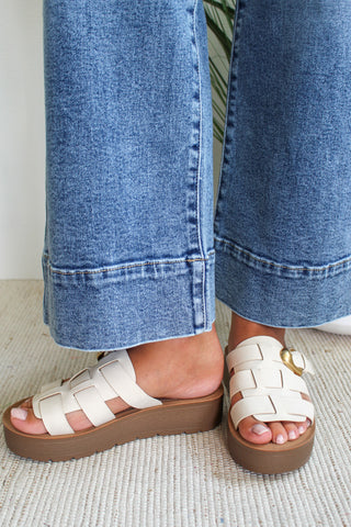 Penelope Buckle Strap Sandal • Ivory