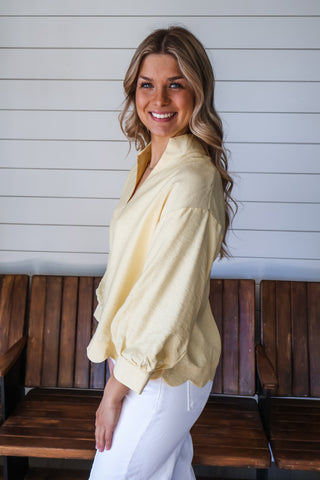 Polished Perfection Scallop Top • Yellow