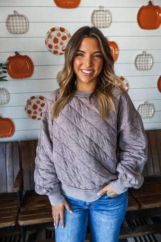 Brooklyn Quilted Pullover • Espresso