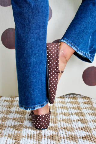 Piper Polka Dot Flat • Brown