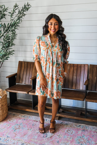 Daffodil Darling Pocket Dress • Peach Floral - FINAL SALE