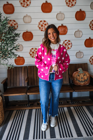Playful Pop Cardigan • Pink