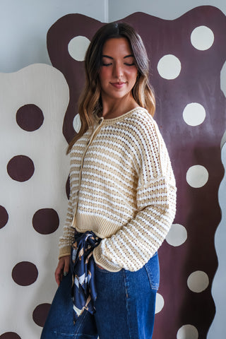 Golden Hour Striped Cardigan • Yellow