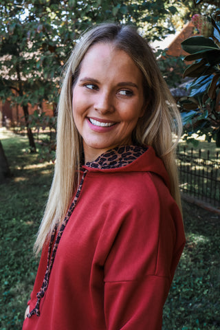 Fiercely Fun Pullover Hoodie • Brick Red