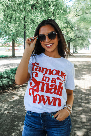 Famous In A Small Town Graphic Tee • Ash Grey