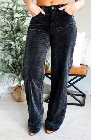 Cori Corduroy Wide Leg • Black