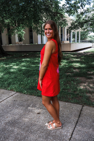Petal Power Shift Dress • Red
