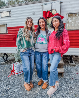 Christmas Camper Graphic Sweatshirt • Heather Grey