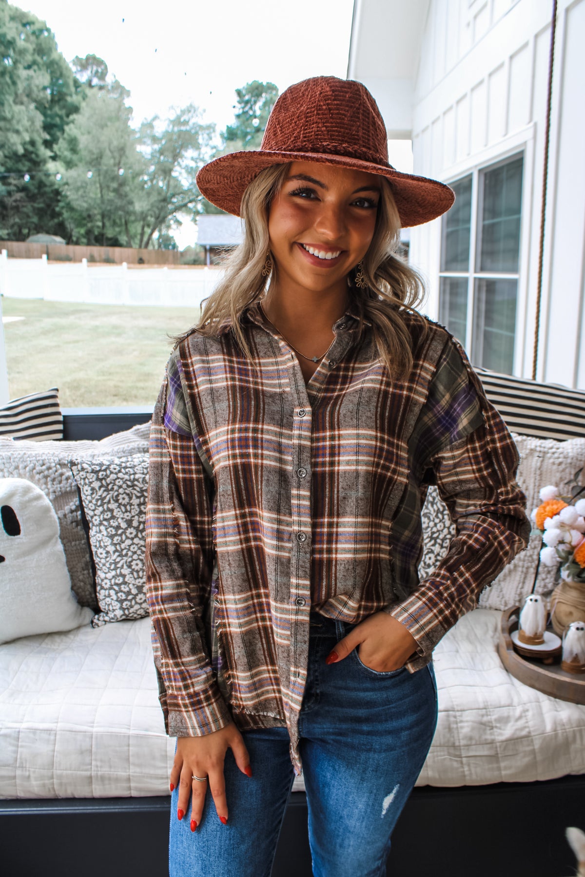 Backyard Bonfires Plaid • Brown/Olive