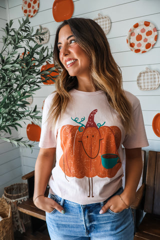 Pumpkin Spice Season Graphic Tee • Pink