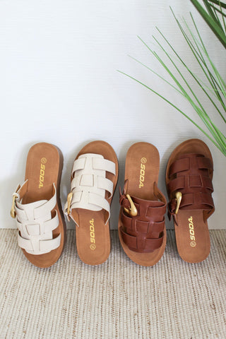 Penelope Buckle Strap Sandal • Brown