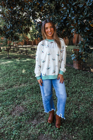 Taking Flight Mallard Pullover • Cream