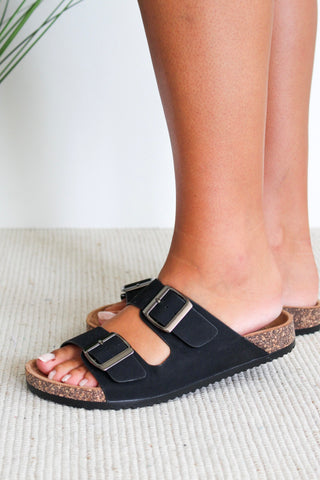 Juliet Buckle Strap Sandal • Black