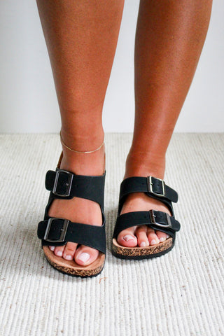 Brooke Buckle Strap Sandal • Black