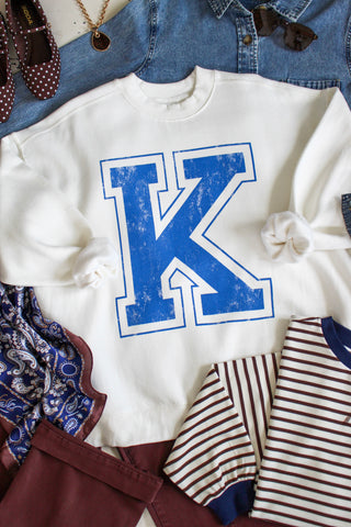K Is For Kentucky Mock Neck Sweatshirt • Ivory