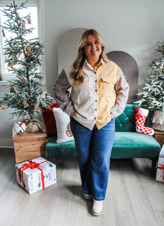 Wrapped In Cheer Corded Top • Cream Multi - PLUS