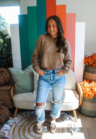 Cold Front Cable Sweater • Mocha