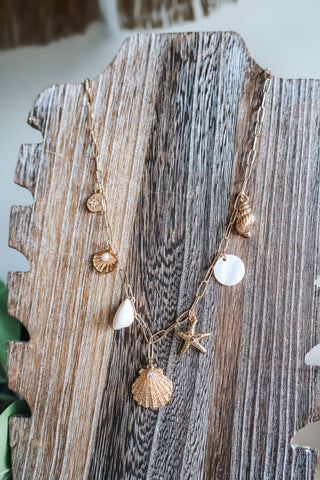 Beachside Beauty Charm Necklace • Gold