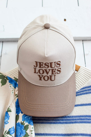 Jesus Loves You Trucker Hat • Mocha