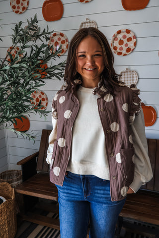 Spot-On Style Dotted Vest • Mocha