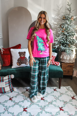 Fireside Flannel Pants • Green Plaid