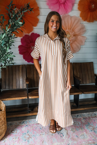 Striped Sensation Midi • Tan