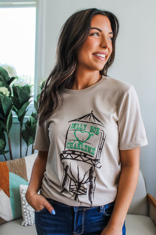 Billy Bob Loves Charlene Graphic Tee • Biege