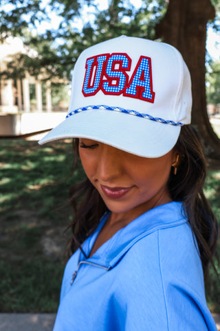 Born In The USA Trucker Hat • Ivory