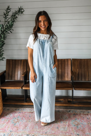 Got that Swing • denim chambray jumpsuit
