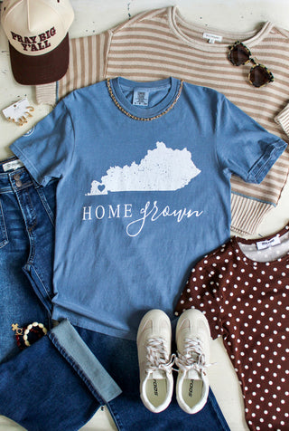 Home Grown Graphic Tee • Denim Blue