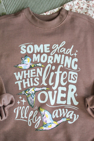 I’ll Fly Away Mock Neck Sweatshirt • Mocha