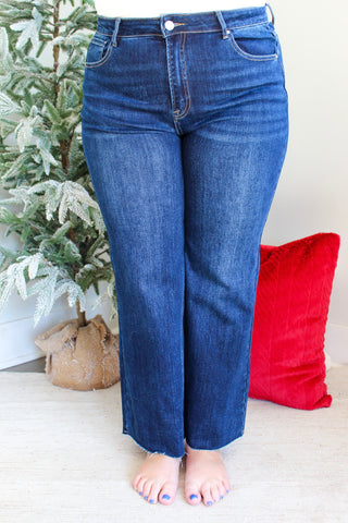 Lexie Crop Wide Leg • Dark Wash - PLUS