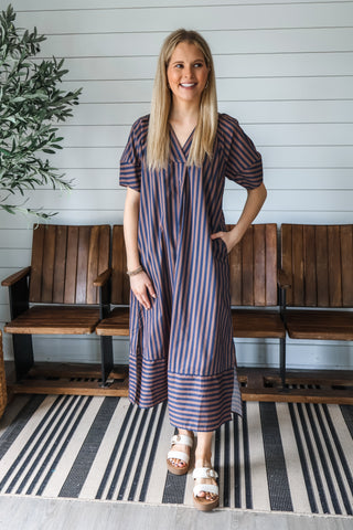 Striped By Design • Brown/Navy
