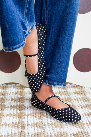 Piper Polka Dot Flat • Black